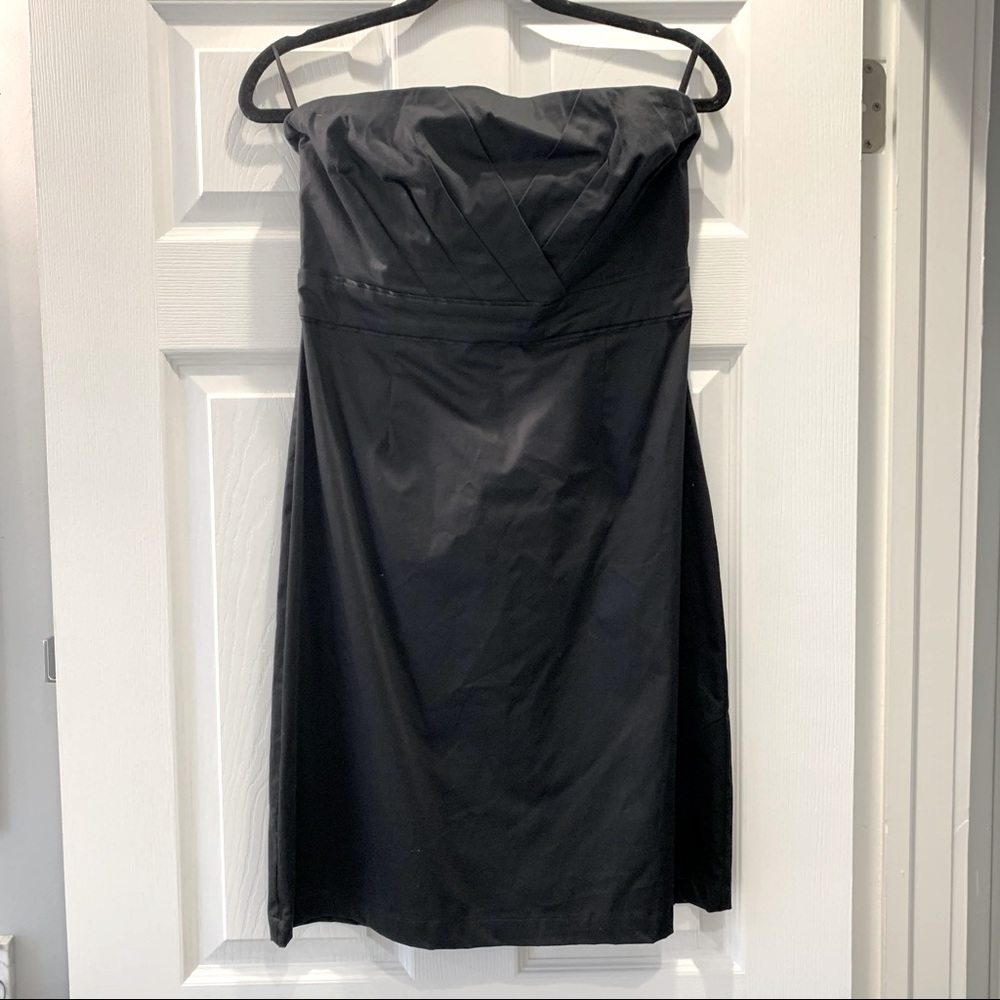 New York & Company Strapless Black Cocktail Dress- 8